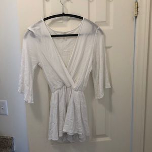 Sage White Romper